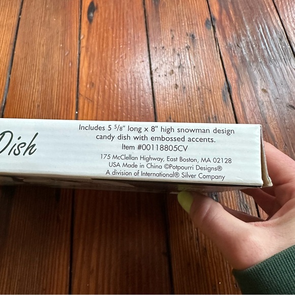 NWT Vtg 90s Potpourri Designs International Silver Co Snowman Candy Dish 5 5/8x8 - Picture 7 of 13